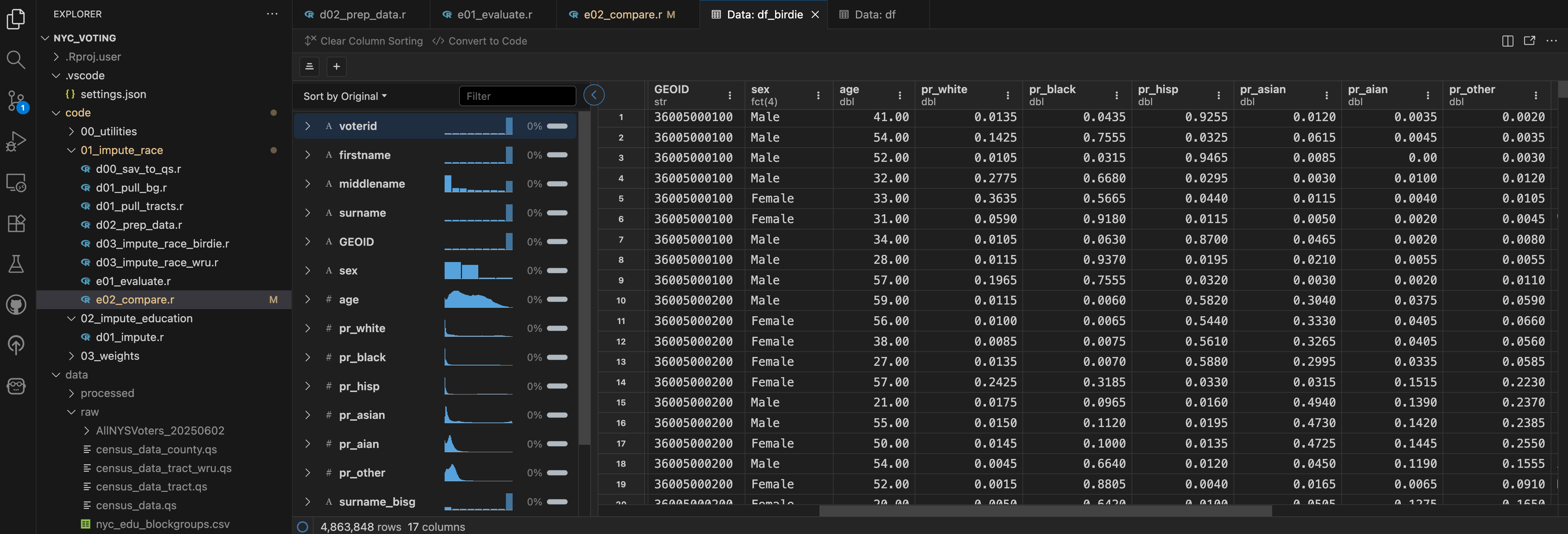 Advanced data exploration interface